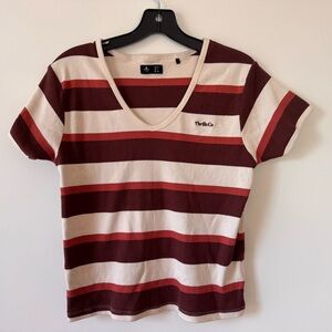 Thrills Brown and Cream Striped Top Size L